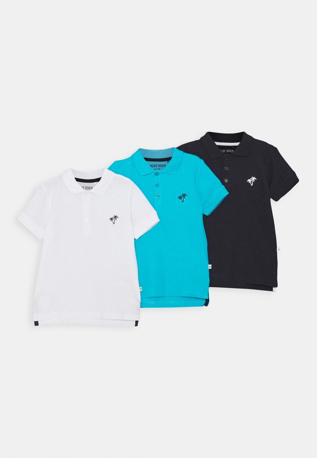 SMALL BOYS BASIC 3 PACK - Pikeepaita - weiss/nachtblau/turkis