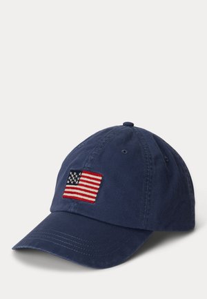 FLAG-EMBROIDERED TWILL BALL CAP UNISEX - Pet - light navy