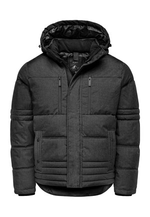 WARM GEFÜTTERT MIT KAPUZE - Winterjacke - dunkelgrau