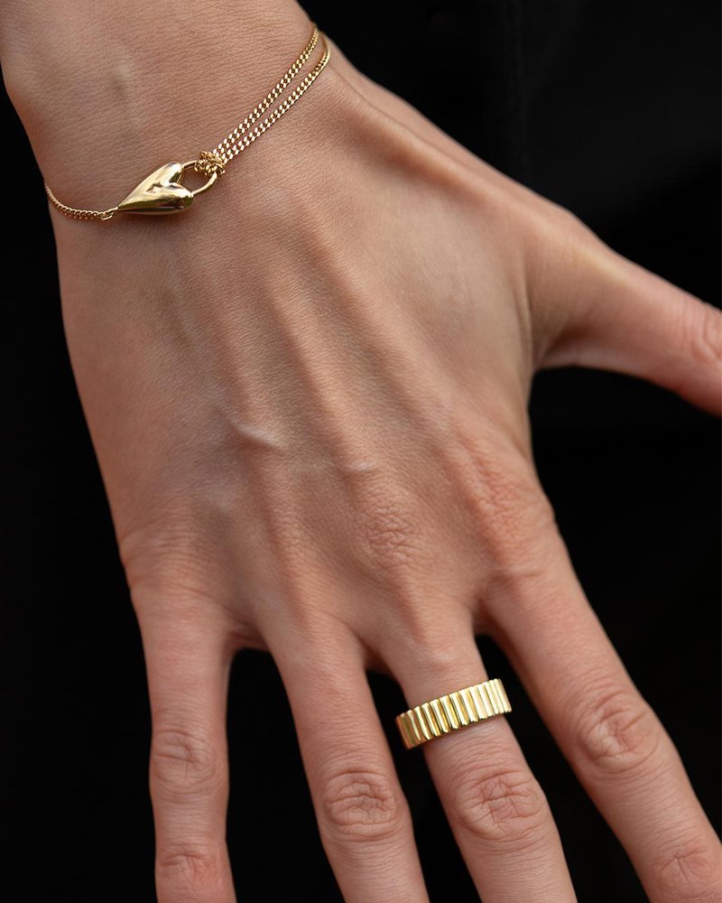 Avgvst BUGLE BEAD NARROW - Prstan - gold-coloured