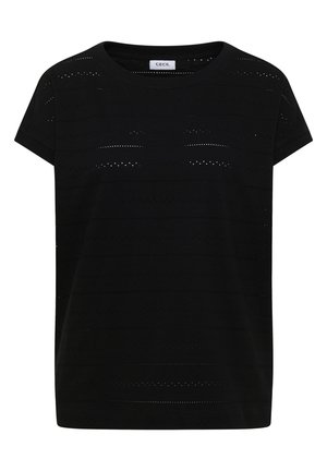Cecil T-SHIRT MIT U-BOOT-AUSSCHNITT UND STRUKTUR - T-shirt imprimé - black