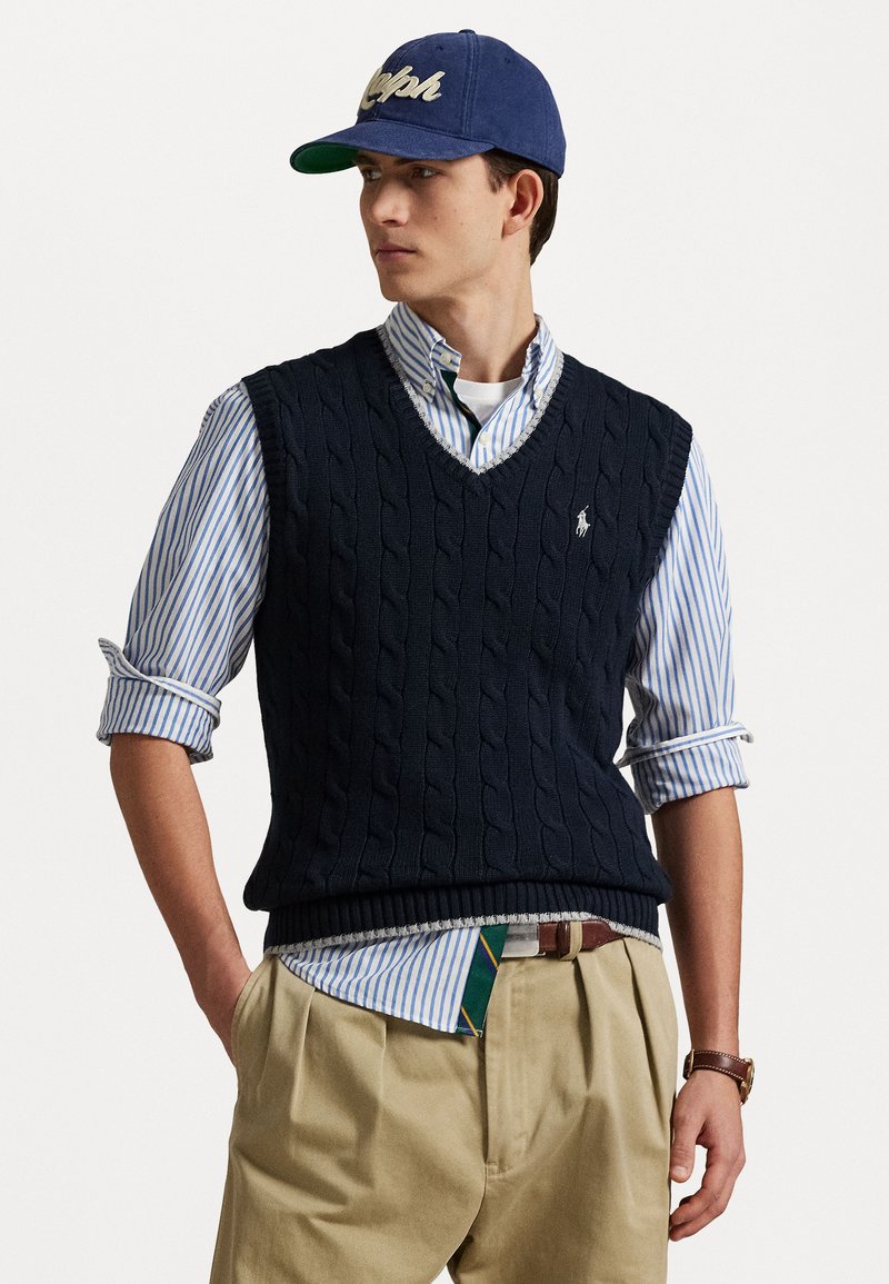 Polo Ralph Lauren - CABLE-KNIT COTTON SLEEVELESS JUMPER - Jersey de punto - hunter navy, Ampliar