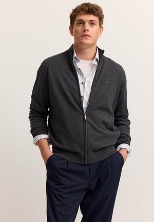 FULL ZIP - Strickjacke - dunkelgrau