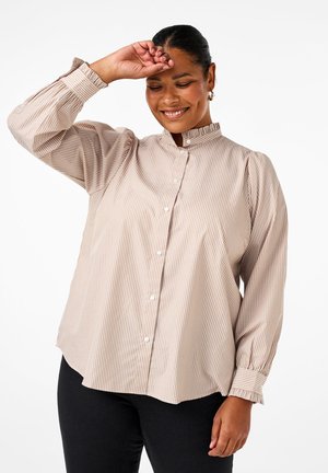 GESTREIFTE MIT RÜSCHEN - Blus - silver mink stripe
