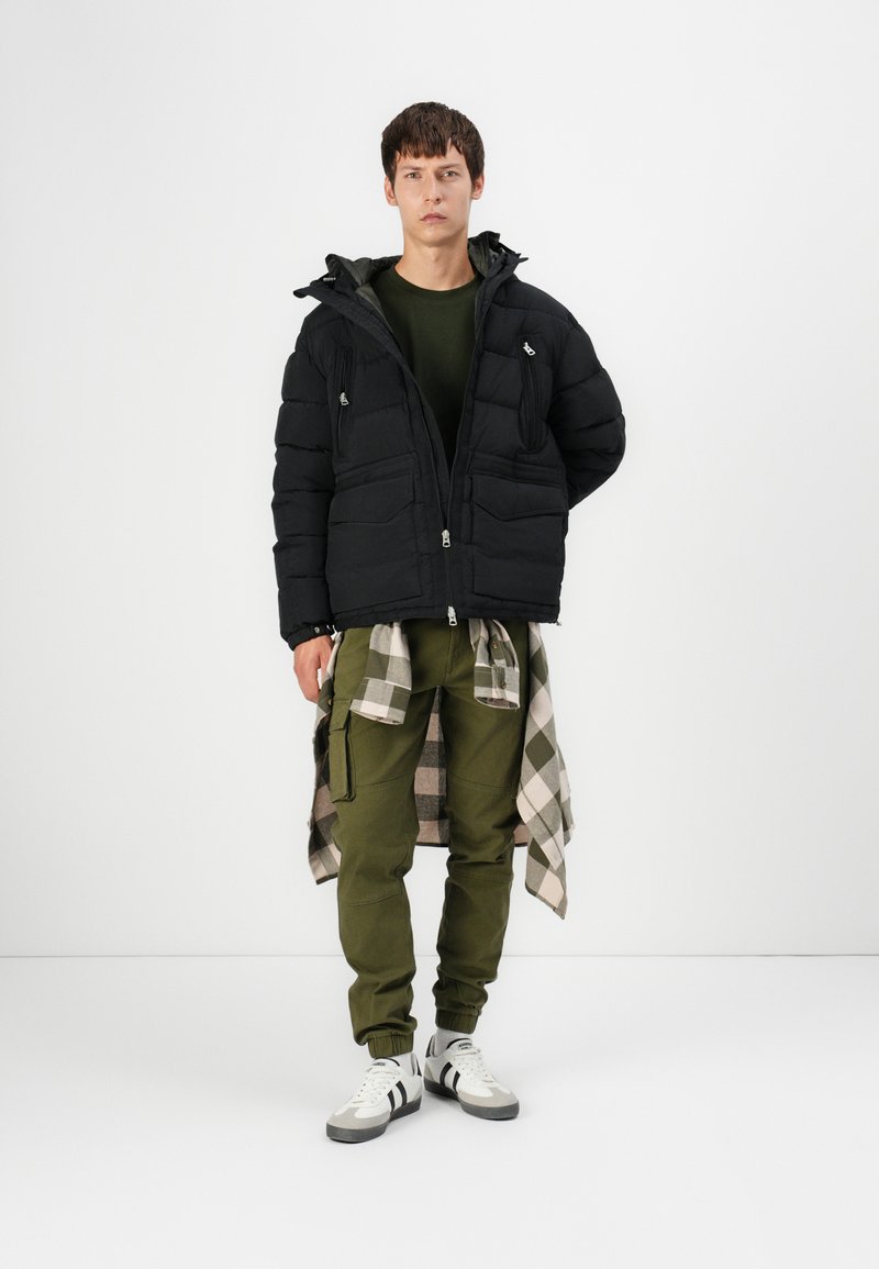 Replay CLASSIC HOODED PUFFER Winterjacke black/schwarz Zalando