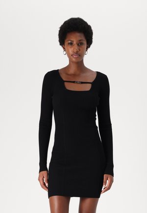 Karl Lagerfeld Jeans LOGO DRESS - Stickad klänning - black