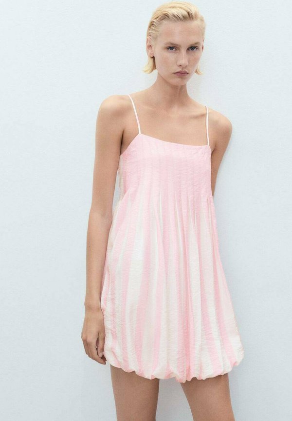 SHORT STRIPED BALLOON EFFECT - Day dress