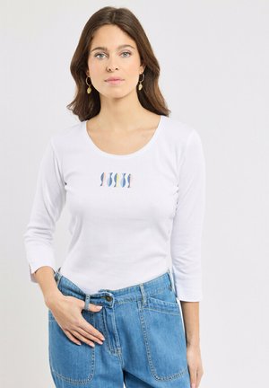 Armor lux T-shirt à manches longues - blanc séri  poissons bicol