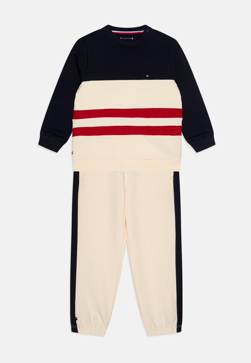 Tommy Hilfiger COLORBLOCK UNISEX SET - Sweatshirt - calico/off-white ...