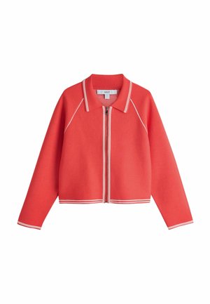 REGULAR FIT - SMART COLLAR ZIP UP - Kardigan - red tipped