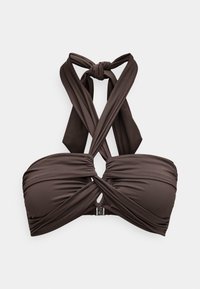 COLLECTIVE HALTER BANDEAU - Bikini augšdaļa - dark chocolate