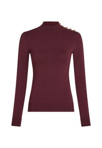 BUTTON MOCK NECK - Pulóver - windsor burgundy