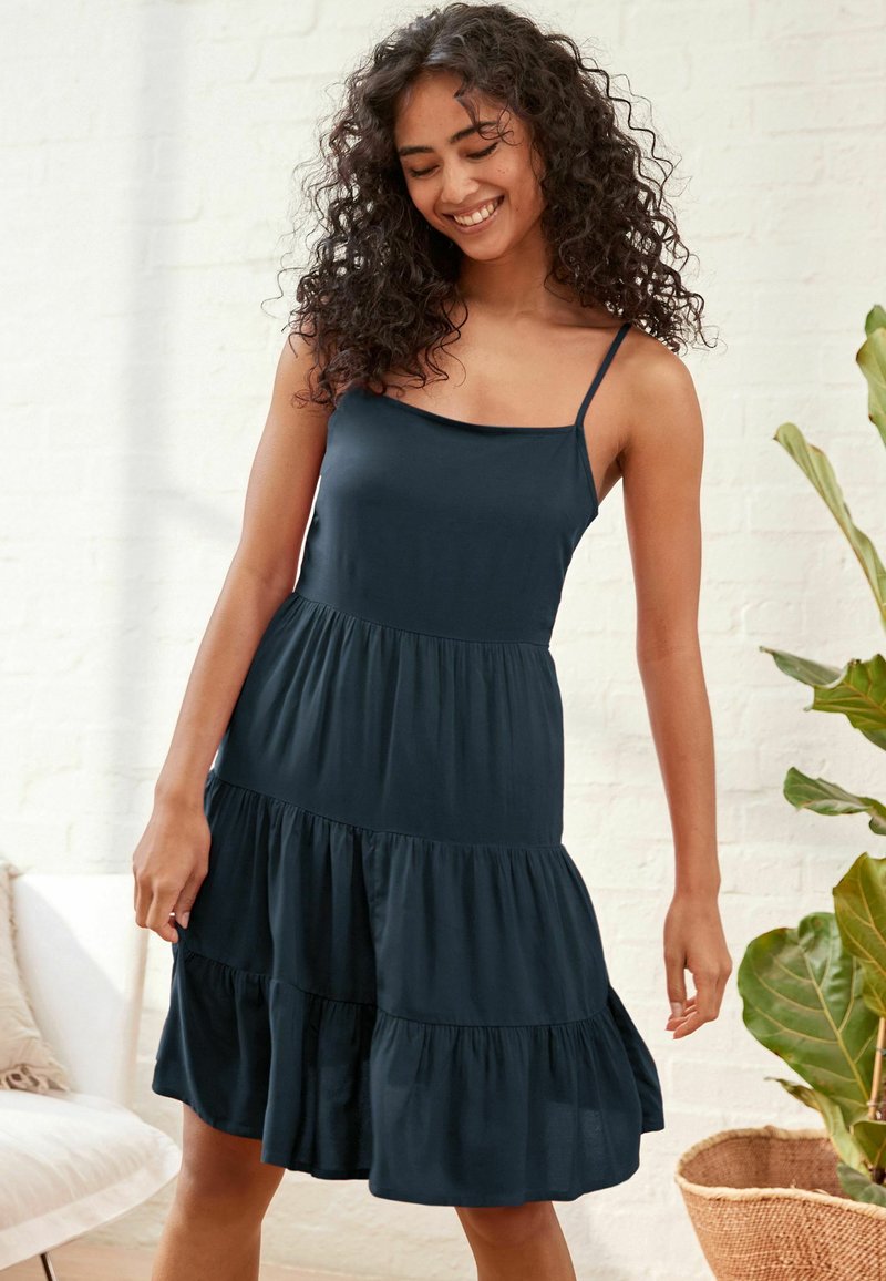 Next - SHORT TIERED DRESS - Denní šaty - navy blue, Zvětšit