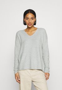 Vero Moda VMCREWLEFILE VNECK  - Camisola - mineral gray melange