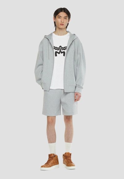 MCM KAPUZENPULLI ESSENTIAL MIT LOGO - Sweat zippé - grey