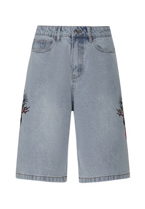 Ed Hardy HELL CATS DIAMANTE JORTS  - Denim shorts - bleach
