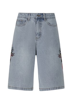 Ed Hardy HELL CATS DIAMANTE JORTS  - Jeans Shorts - bleach