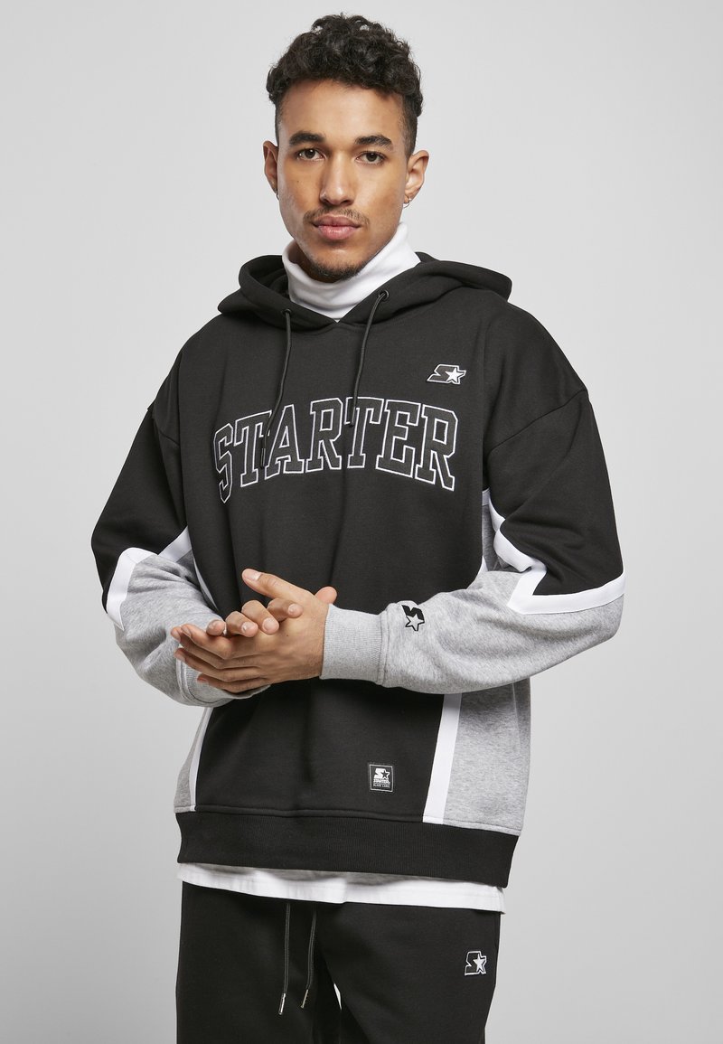 Starter - HERREN STARTER THROWBACK - Jersey con capucha - black/heathergrey, Ampliar