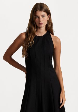 SLEEVELESS GABARDINE DRESS - Maxi ruha - polo black