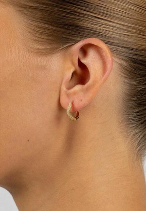SNÖ of Sweden, UNION CURVE CRYSTAL RING EAR 15MM - Earrings - gold-coloured