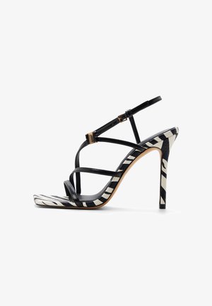 ALDO, ALDO STRAPPY MAAKIE - Sandalias de tacón - black white