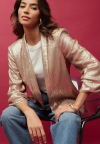 Next SEQUIN-REGULAR FIT - Pitkä takki - rose pink