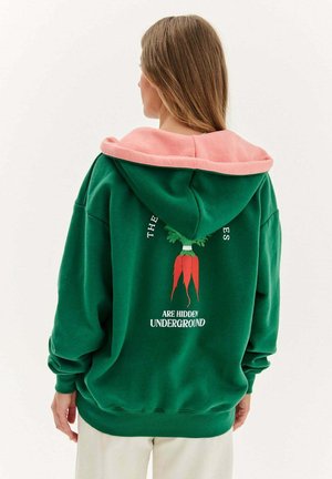 TREASURE ROOTS - Mikina so zipsom - dark green