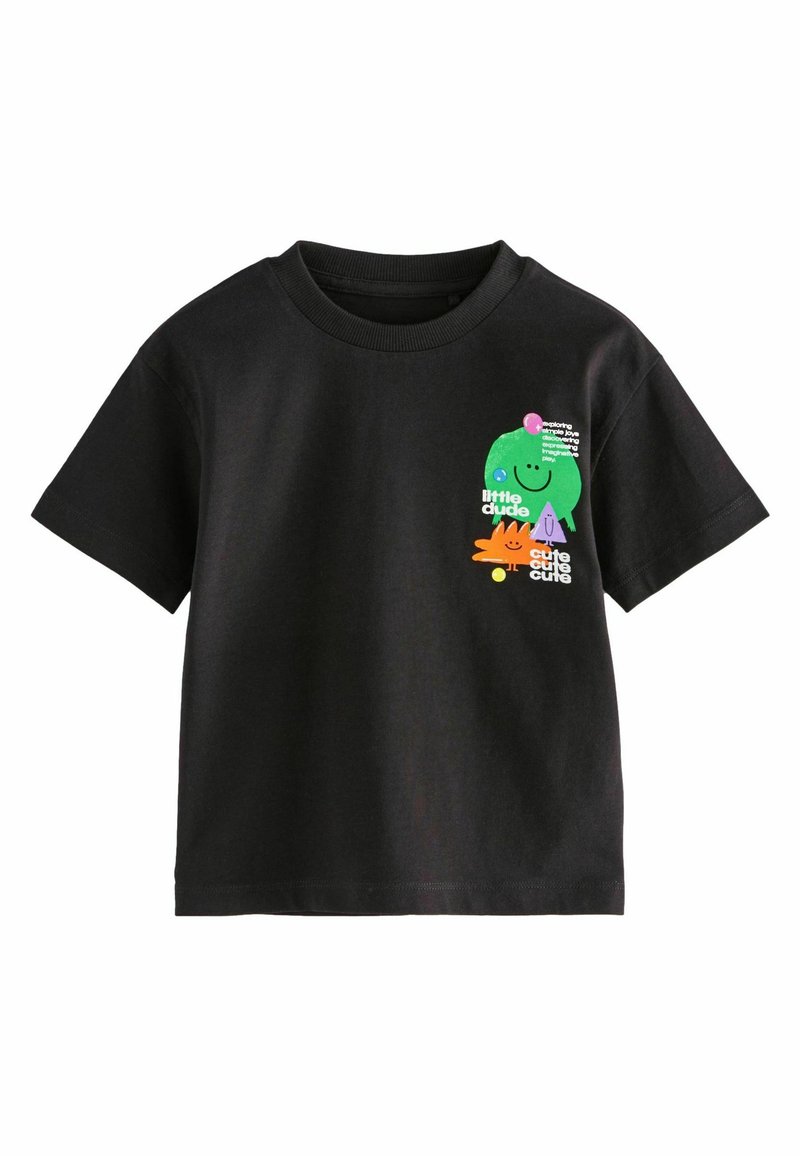 Next BACK SHORT SLEEVE - Triko s potiskem - black