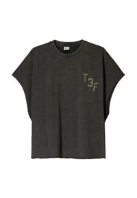 WORKER - Printtipaita - mottled dark grey