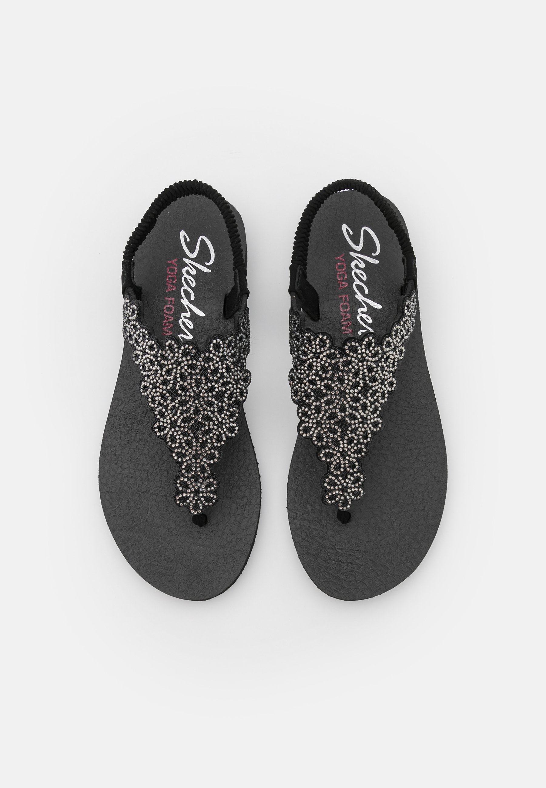 Skechers MEDITATION - Sandalias de dedo - black/silver/negro - Zalando.es