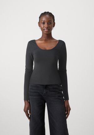 SOFT TOUCH DEEP BACK - Long sleeved top - black