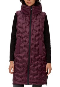 LANGE MIT STEPPUNG Weste aubergine/bordeaux