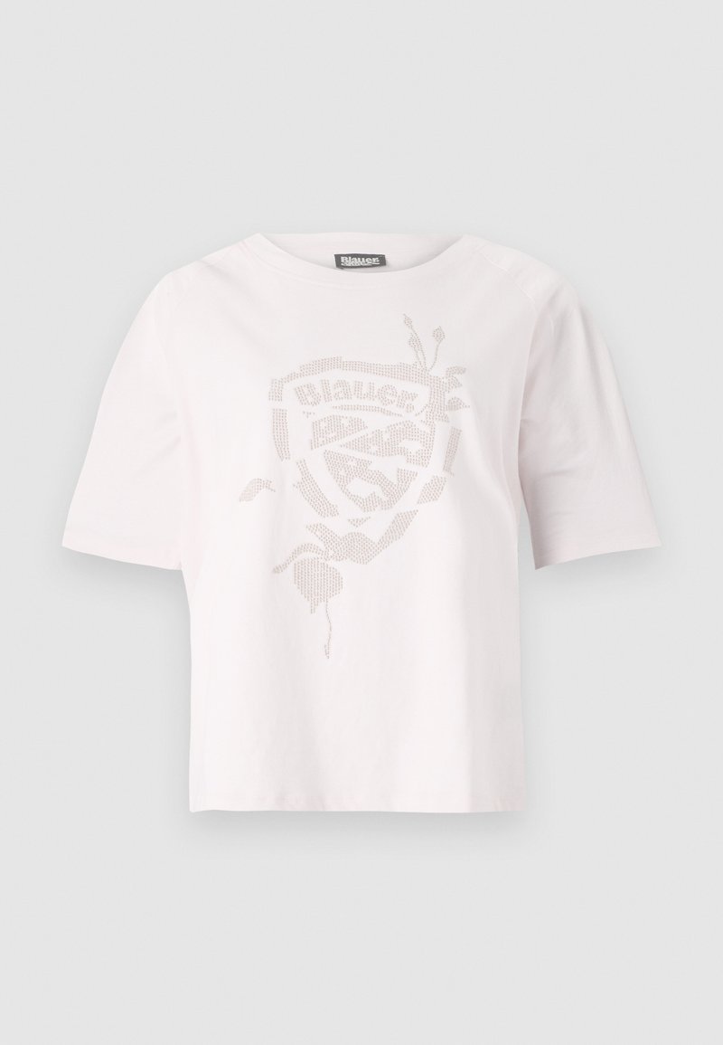 Blauer T-shirt print roze