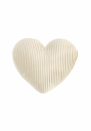 Next, REGULAR FIT - 3D PLEATED VELVET HEART CUSHION UNISEX - Scatter cushion - ivory