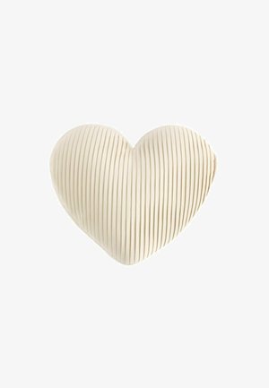 Next, REGULAR FIT - 3D PLEATED VELVET HEART CUSHION UNISEX - Scatter cushion - ivory