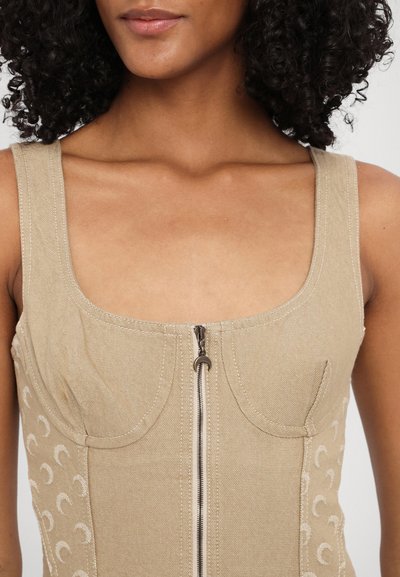 MARINE SERRE MOON CORSET  - Tops - dark beige