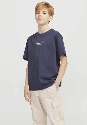JORVESTERBRO SS CREW NECK NOOS - Potiskana majica - nightshadow blue