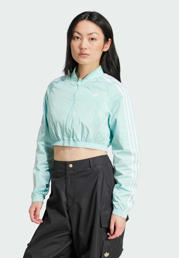 ADICOLOR TEAMGEIST CROPPED TRACK - Bomber Jacket - semi flash aqua