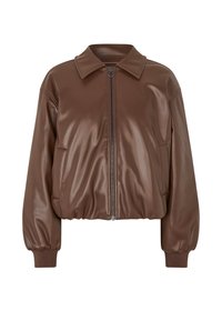 OLENA - Imitert skinnjakke - decadent chocolate
