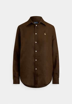 CLASSIC FIT LINEN SHIRT - Gombos blúz - dark brown