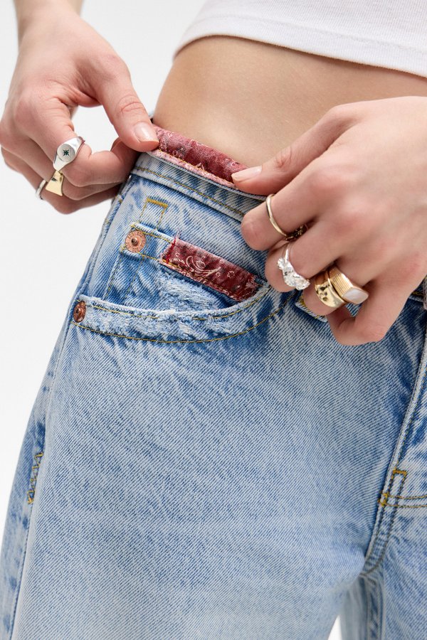 BANDANA RIPPED KAYLA - Loose Jeans - bleach3