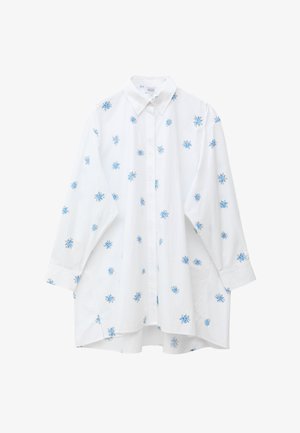 & OTHER STORIES, & OTHER STORIES OVERSIZED SHIRT MINI DRESS - Robe chemise - white blue