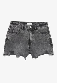 RAW EDGE - Denimové šortky - mottled black