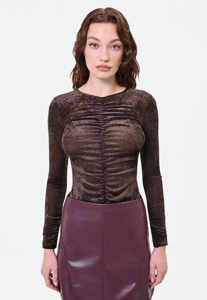 Rinascimento, BLUSA TINTA UNITA - Camicetta - brown