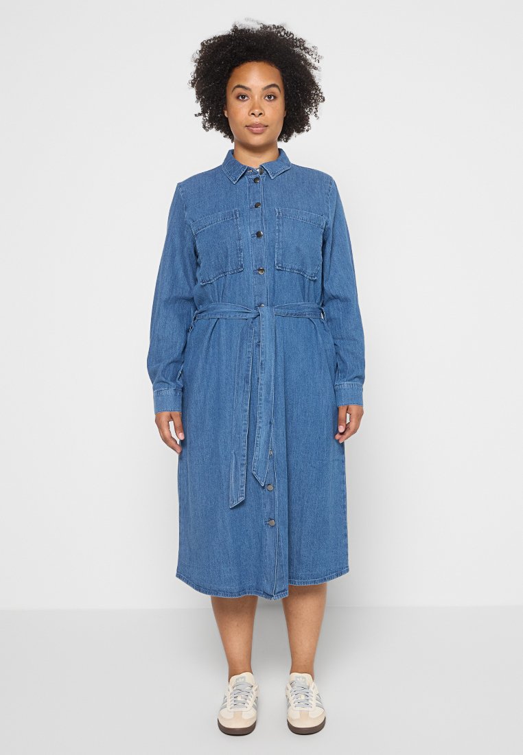 ONLY Carmakoma Jeansjurken donkerblauw