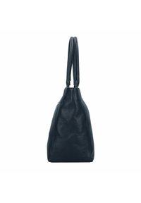 Borsa a spalla in pelle nera con superficie texturizzata, forma affusolata e due manici superiori lisci. Nessun hardware o accenti visibili.