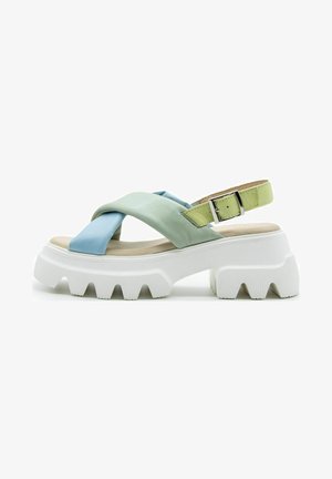 Platform sandals - nappa aqua sky mint