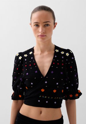 Scalpers GARDEN EMB - Print T-shirt - black
