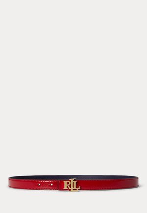 Lauren Ralph Lauren, LOGO REVERSIBLE PATENT SKINNY BELT - Vyö - festive red/refined navy