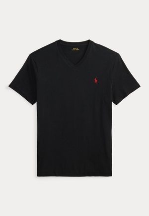 Polo Ralph Lauren CUSTOM SLIM FIT JERSEY V-NECK T-SHIRT - Základné tričko - black